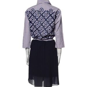 Sandro Blue and Brown Striped Dress